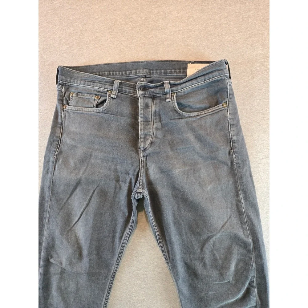 Rag & Bone Fit 3 Classic Jeans Mens 34W Minna Gray Cropped Distressed Button Fly